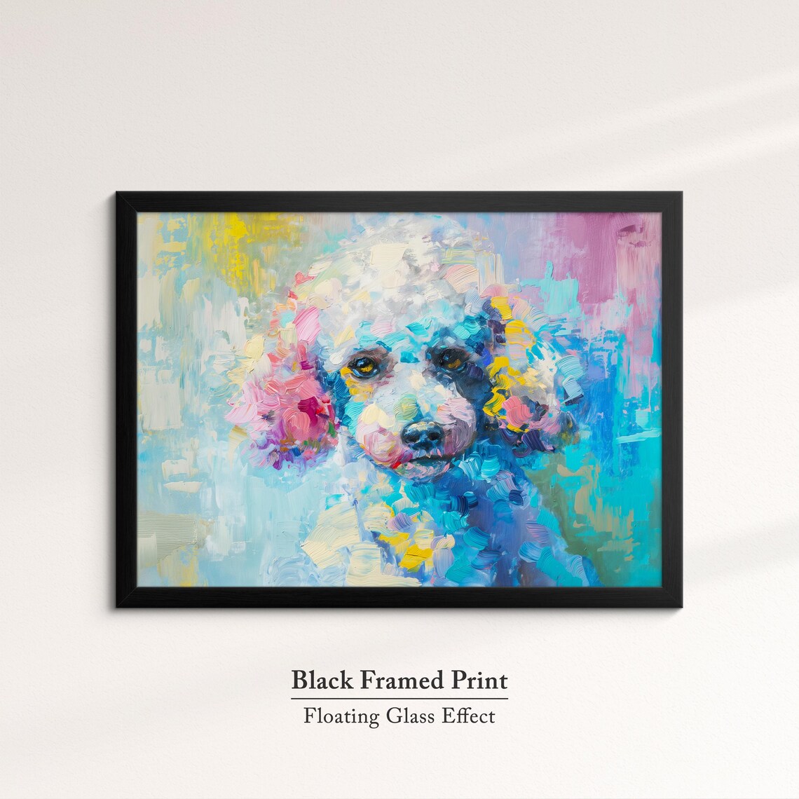 Colorful Abstract Poodle Puppy Oil Painting Pastel Art Poster - Image 8