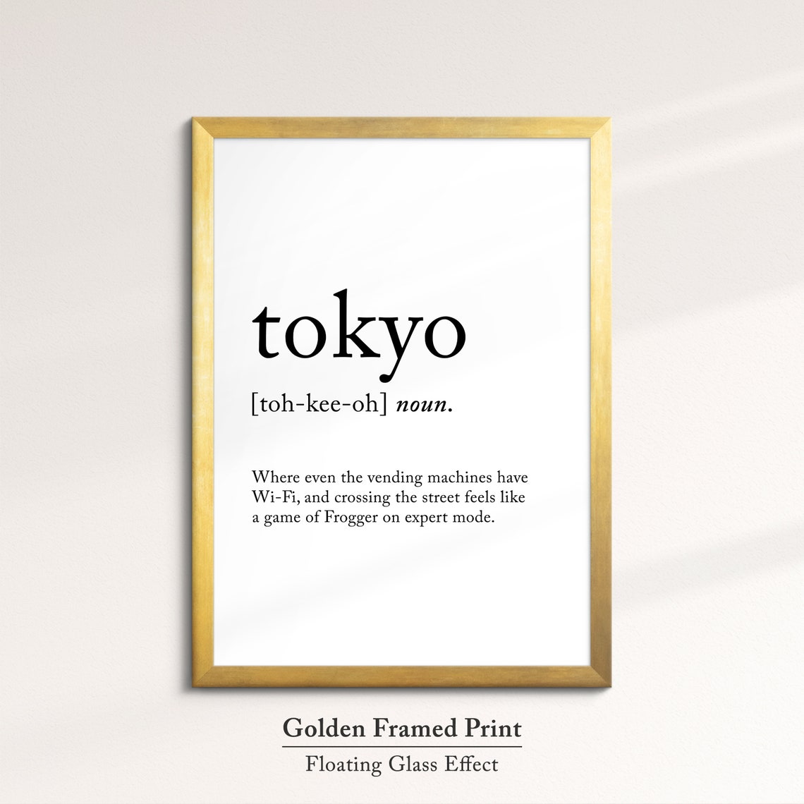 Tokyo Japan Funny Dictionary Definition Quote Minimalist Wall Poster - Image 5