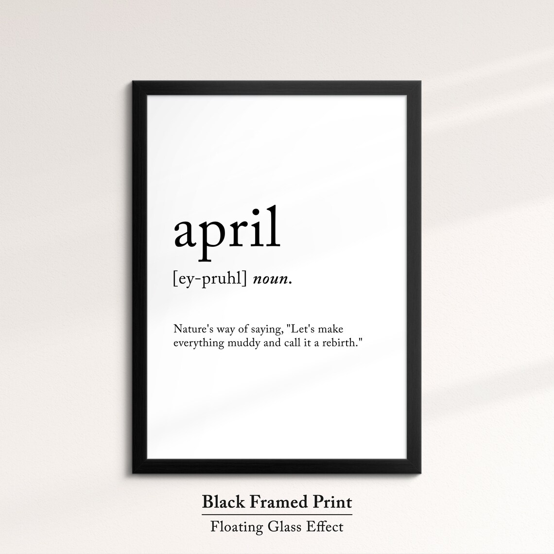 April Minimalist Definition Quote Word Art Framed Print Framed Female Wall Art Lady Poster Feminine Home Decor Gifts For Her - Image 5