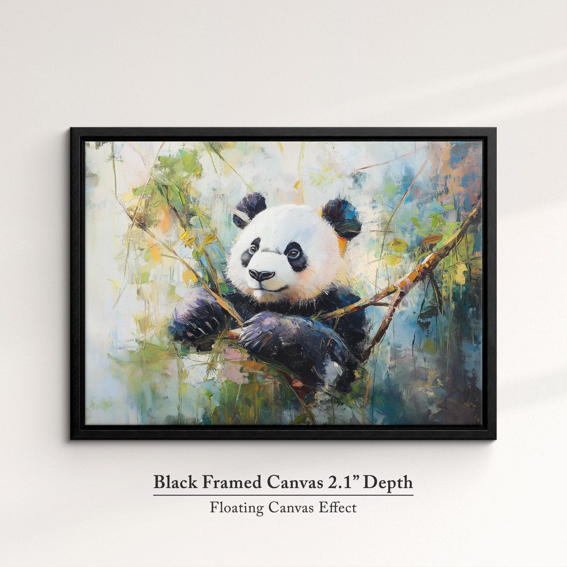 Panda Abstract Oil Painting Soft Impressionist Bamboo Wildlife Poster - Image 2