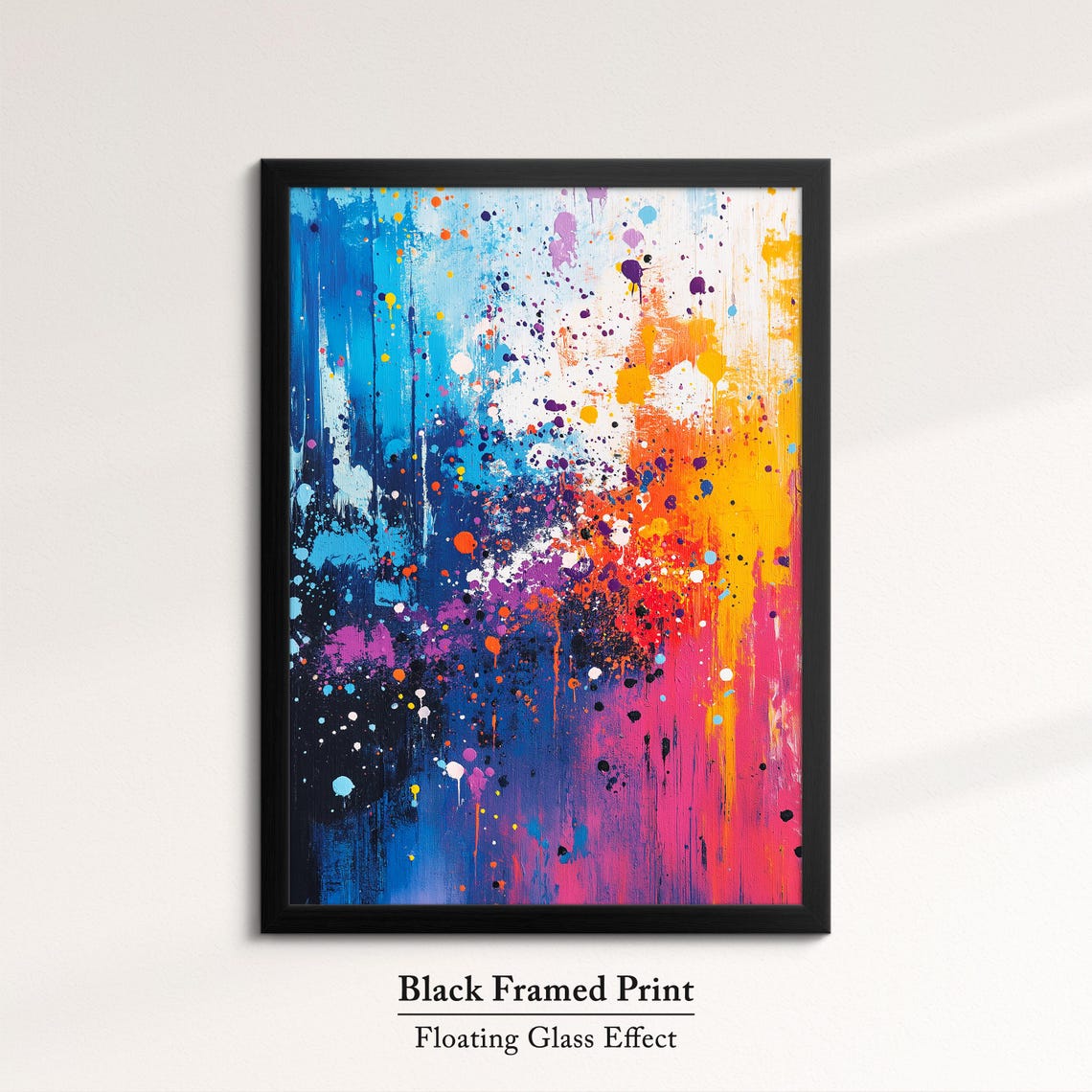 Rainbow Paint Splatter Abstract Art Bold Colorful Modern Canvas Print - Image 8