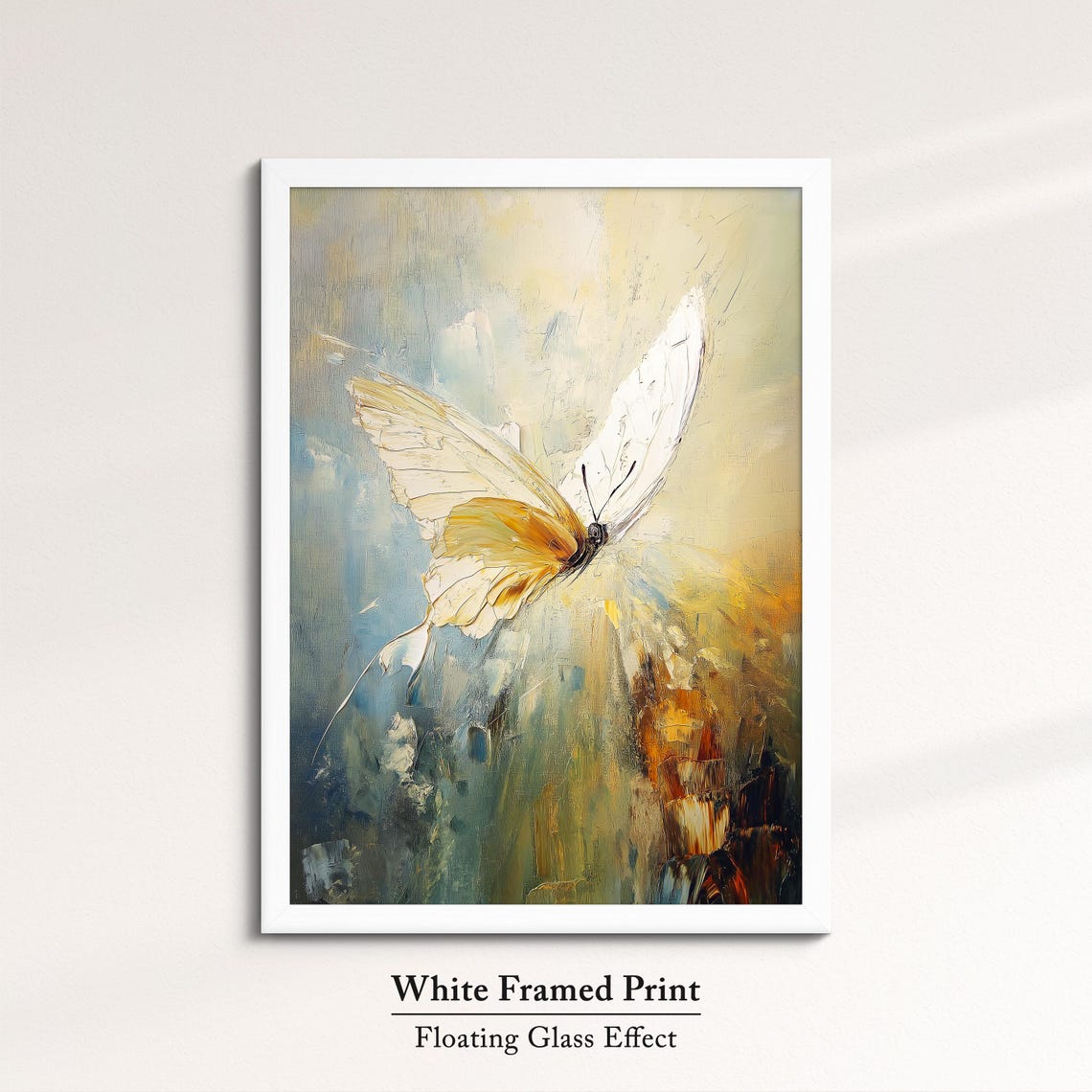 Colorful Butterfly Abstract Oil Painting Framed Print Framed Portrait Wall Art Poster Home Decor Interior Butterfly Lover Gift - Image 7
