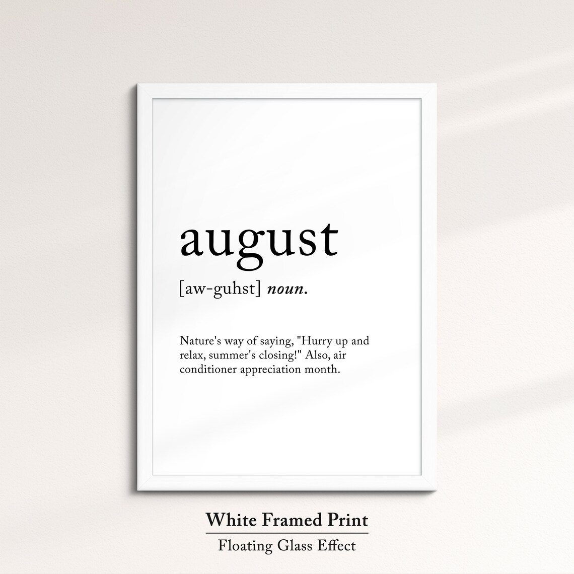 August Minimalist Definition Quote Word Art Framed Print Framed Female Wall Art Lady Poster Feminine Home Decor Gifts For Her - Image 7
