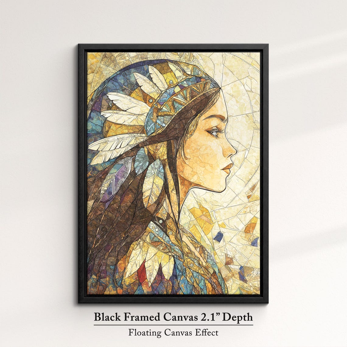 Serene Indian Woman Portrait Art Elegant African Beauty Bohemian Wall Decor Rustic Home Art Print Neutral Tones Oil Painting - Image 2