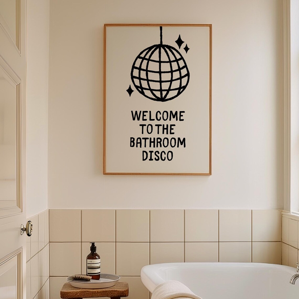 Bathroom Disco Retro Aesthetic Wall Art Print