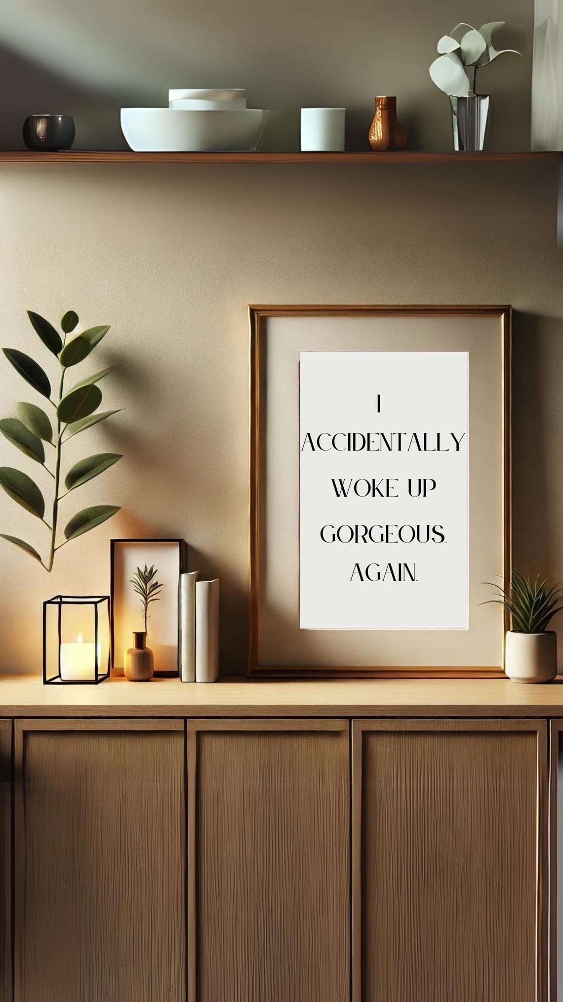 I Accidentally Woke Up Gorgeous Print Funny Minimalist Wall Art For Instant - Image 5
