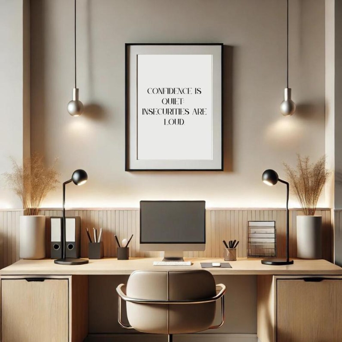 Confidence Is Quiet Insecurities Are Loud Minimalist Quote Poster - Image 8