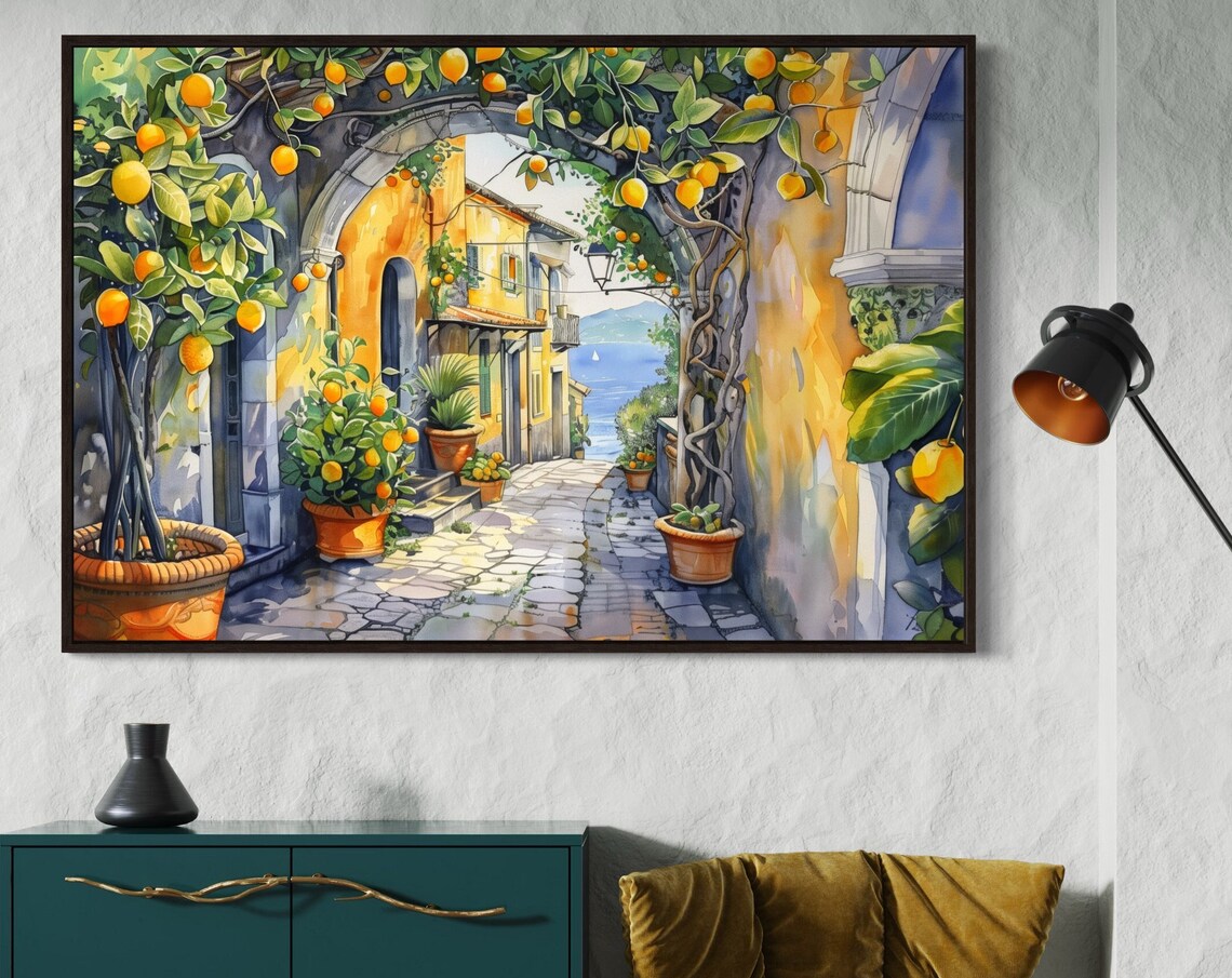 Amalfi Lemon Tree Breeze Italian Street Scene Art Print - Image 5