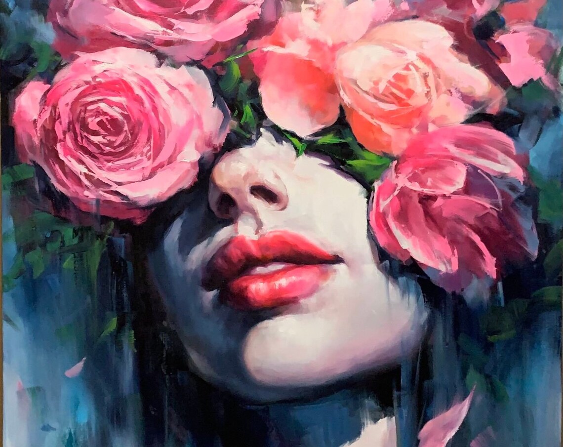 Purity Of Thought Floral Portrait, Boho Poster