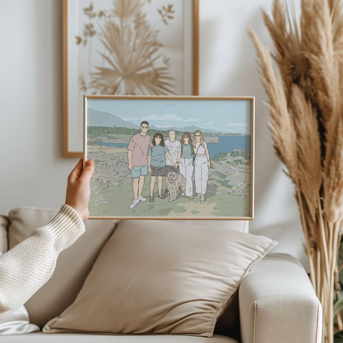 Personalized Family Portrait Unique Wedding Day Gift To Celebrate Loved Ones With A Custom Illustration - Image 3