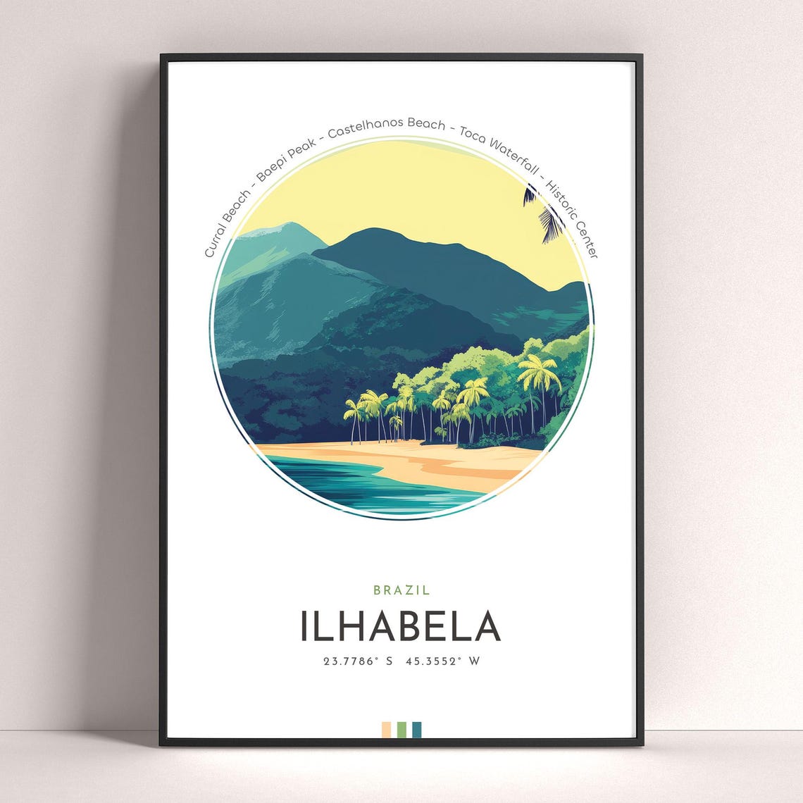 Ilhabela City Poster Brazil Travel Print Wall Art Travel Gift Landscape City Art Wall Decor Birthday Gift