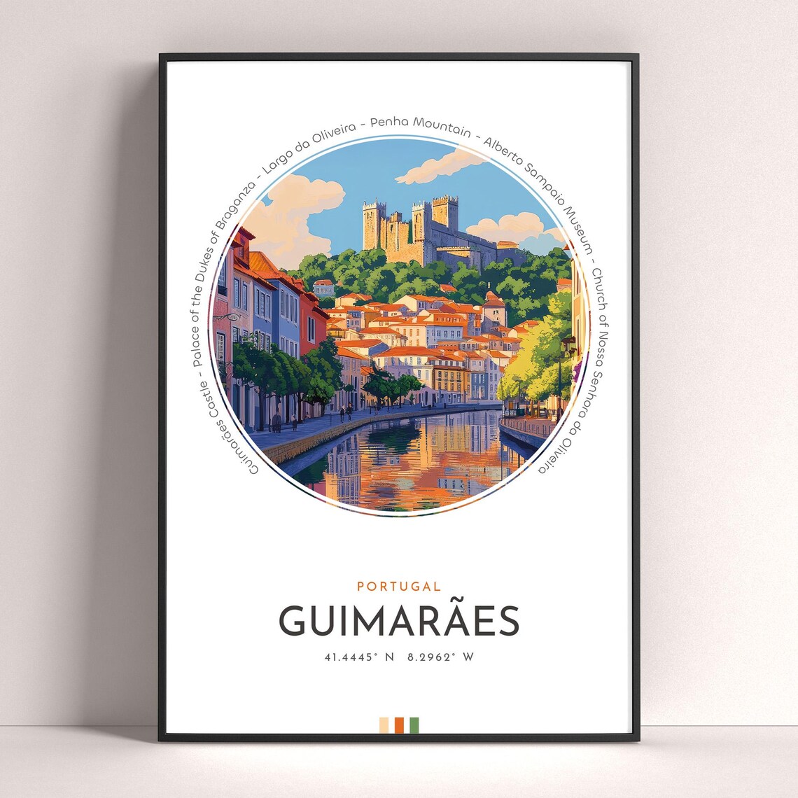 Guimarães Portugal Castle Dukes Palace Old Town Travel Poster
