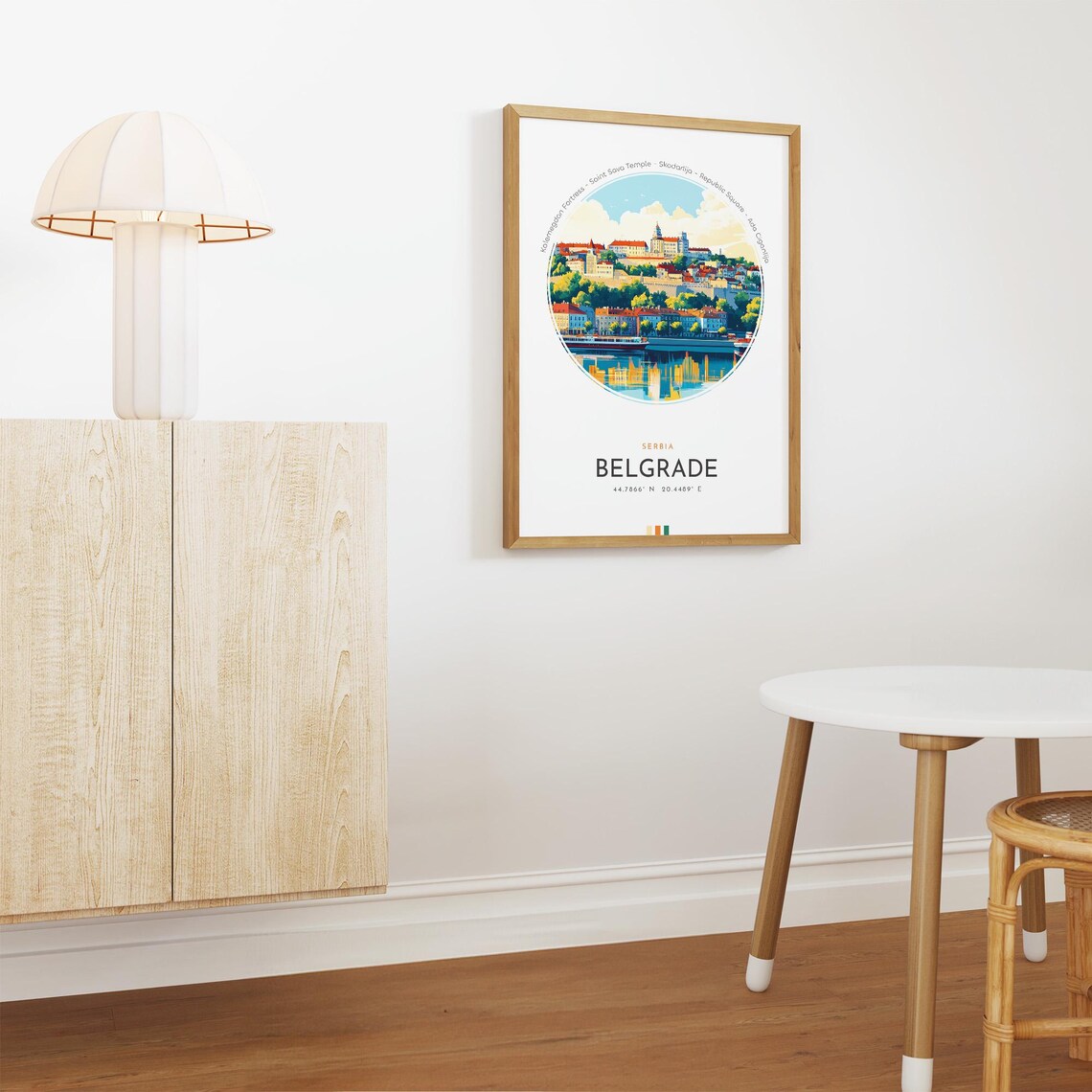 Belgrade Serbia Kalemegdan Fortress River View Sunset Travel Poster