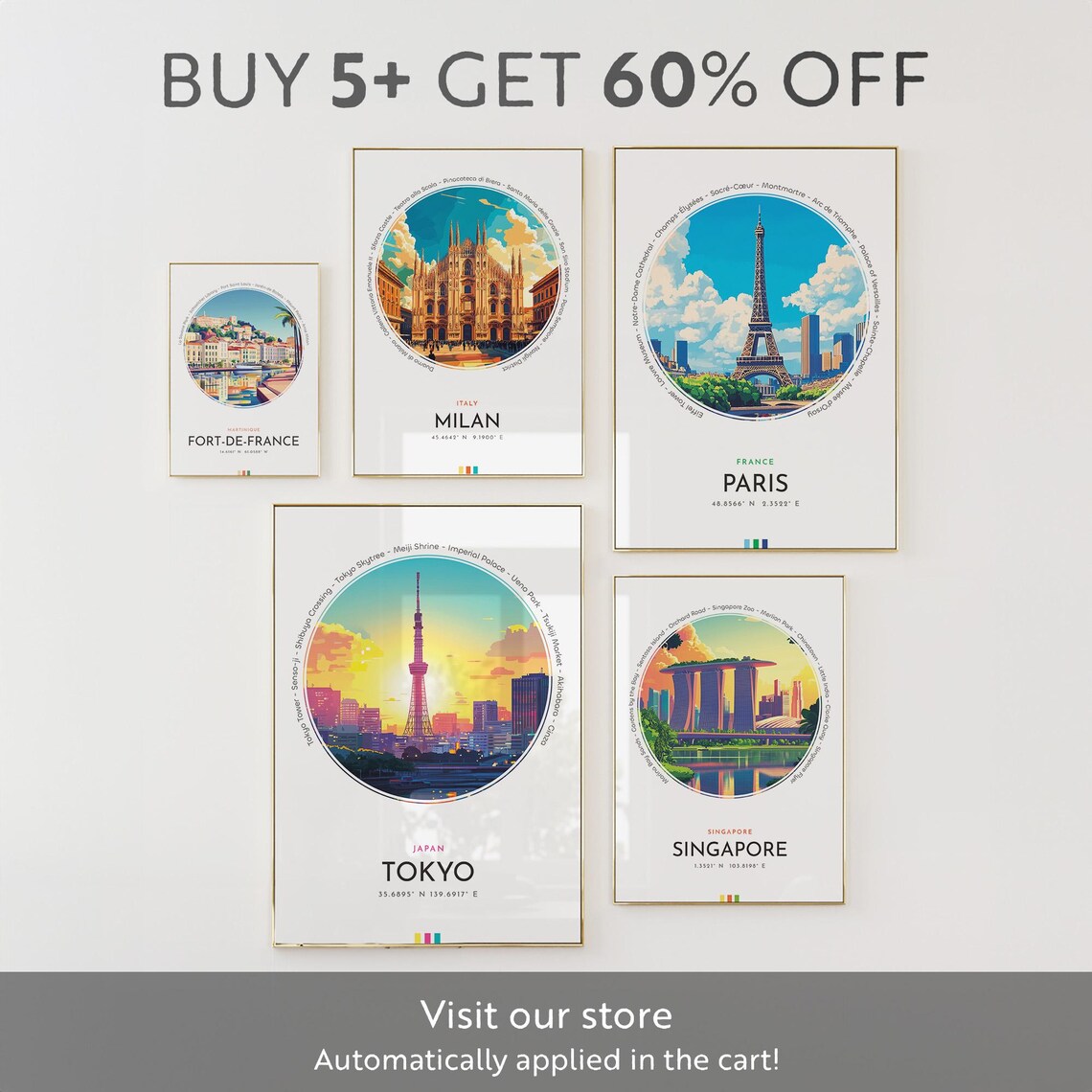 Fort-de-France Martinique Caribbean Waterfront Travel Poster - Image 2
