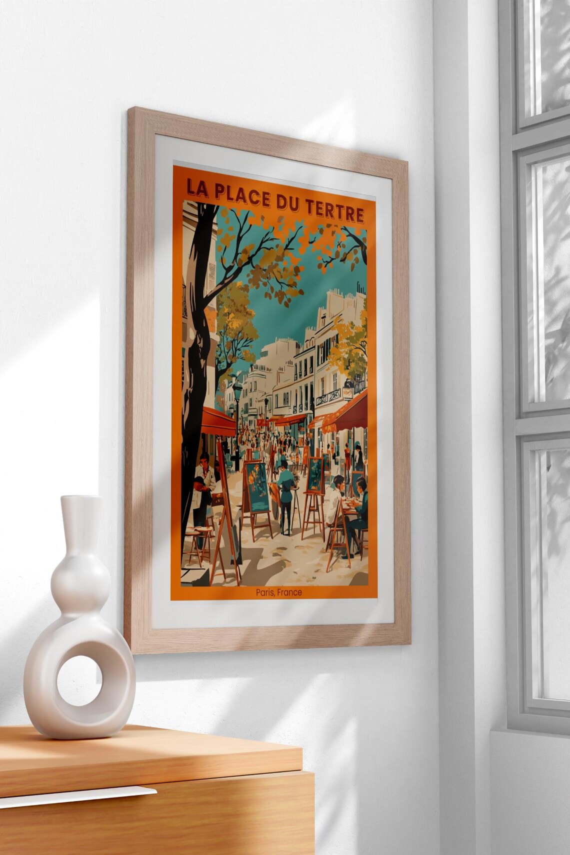 Vintage Place du Tertre Paris Montmartre Artists Square Poster - Image 3