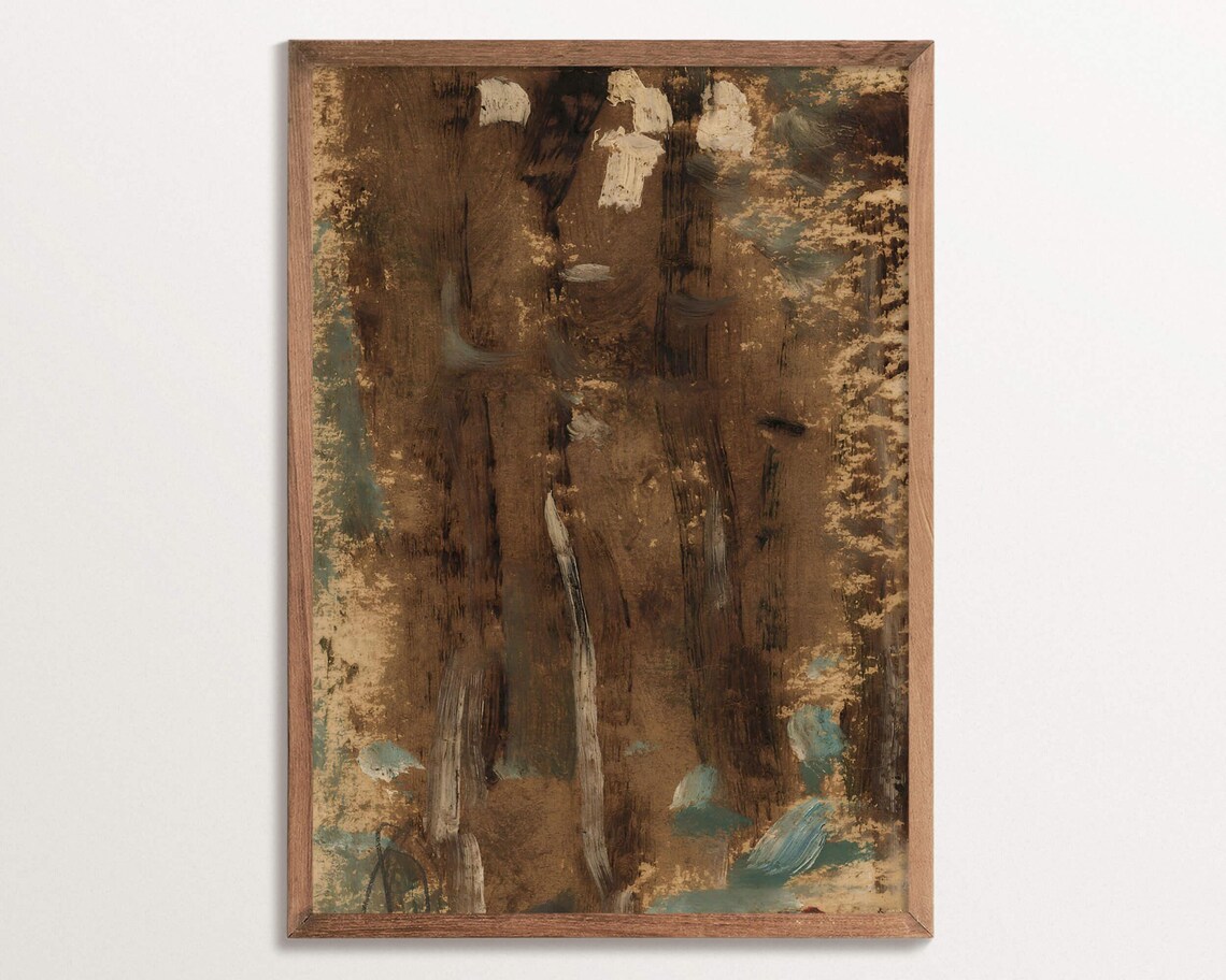 Moody Abstract Art Print, Dark Minimalist Wabi Sabi