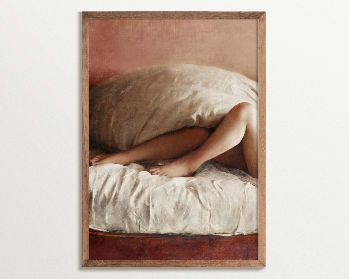 Vintage Nude Portrait, Bedroom Wall Art Print