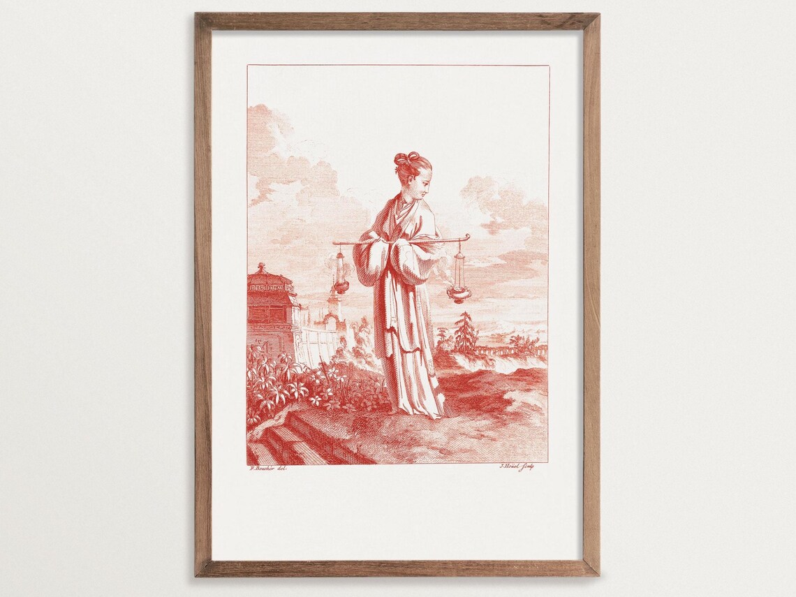 Chinoiserie Woman With Burning Perfume, French Decor