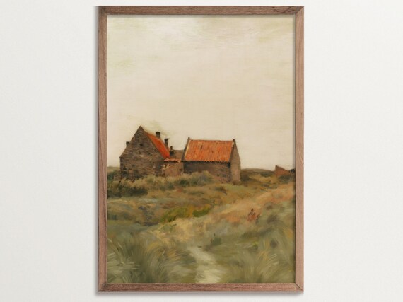 Countryside October Day Landscape, Art Print