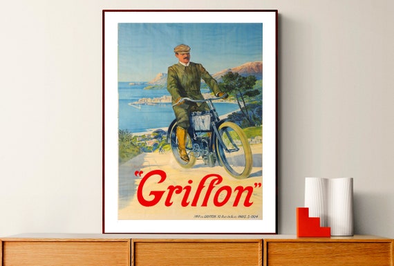 Griffon Vintage Bicycle Poster Retro Cycle Poster Bicycle Sport Print Cycle Advert Wall Decor
