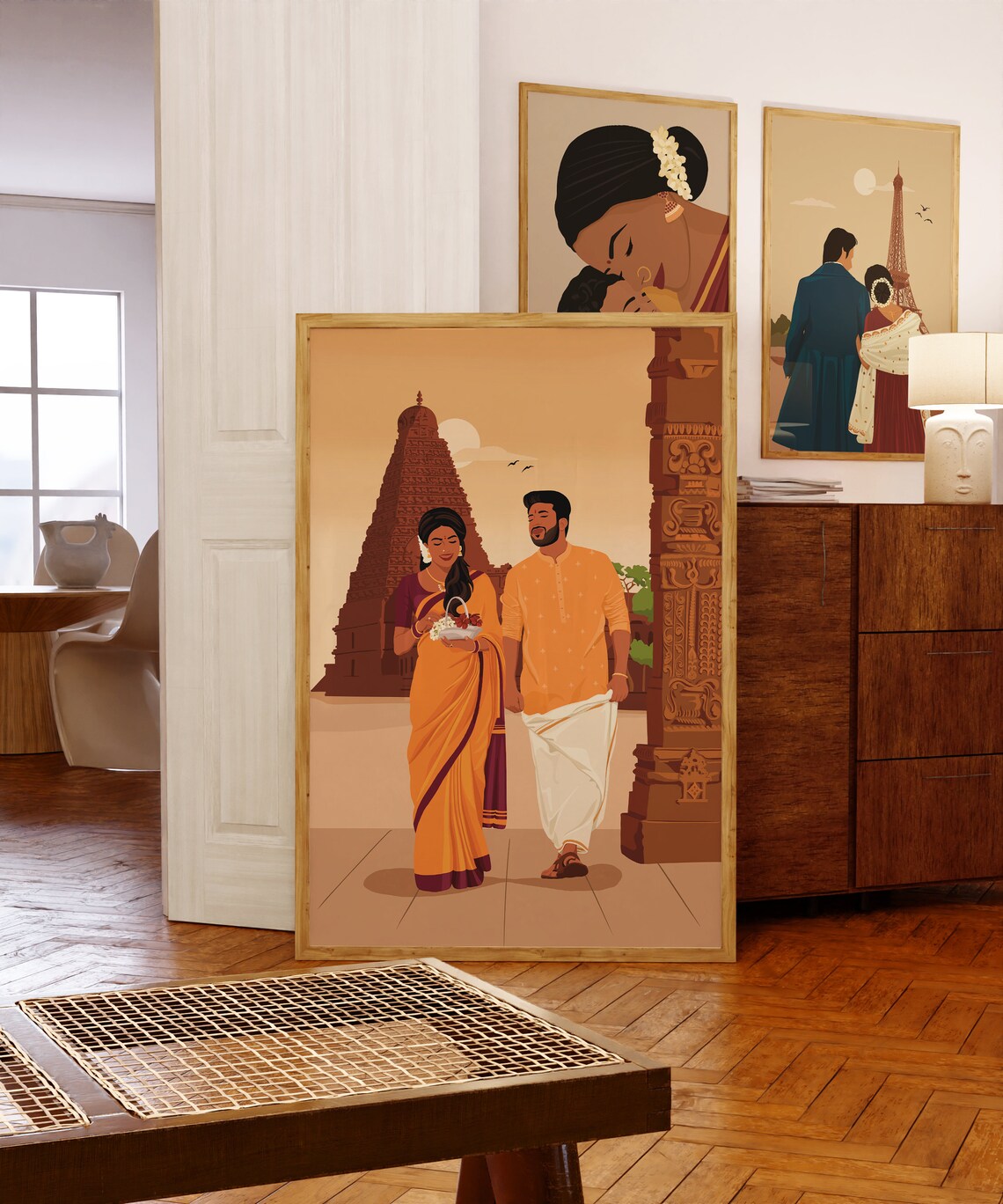 Indian Couple Portrait, South Asian Home Decor Art Print - Image 3