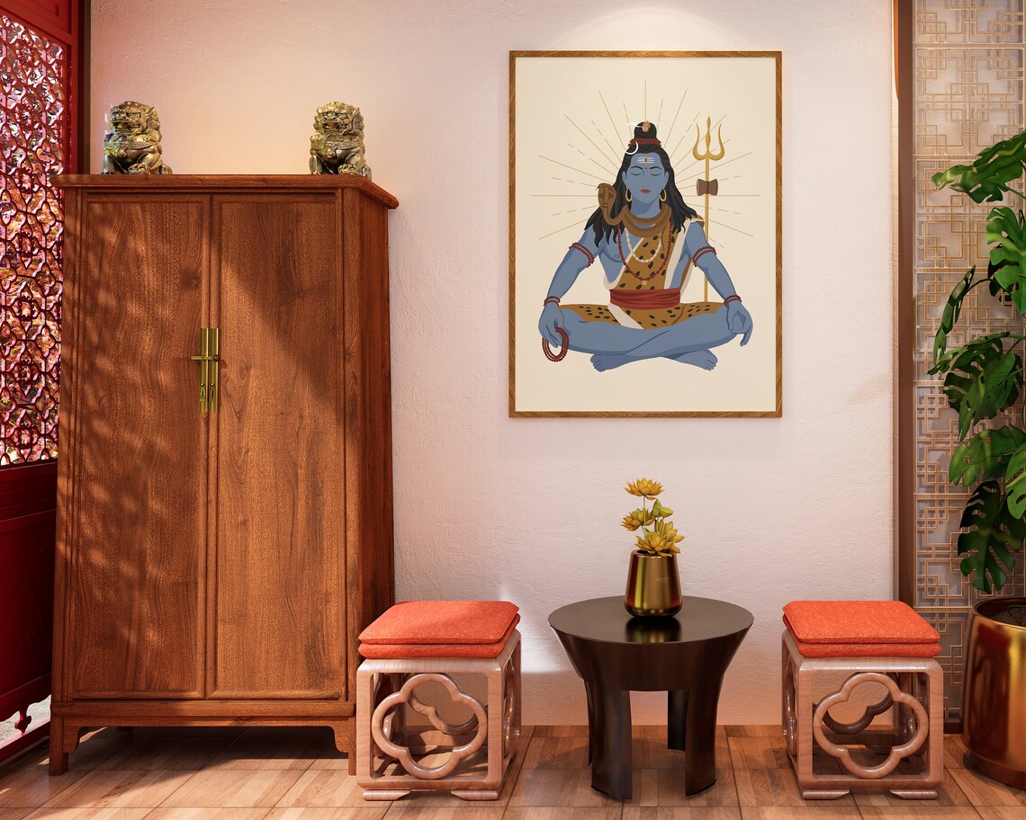 Lord Shiva Art Print, Hindu Spiritual Wall Art - Image 3