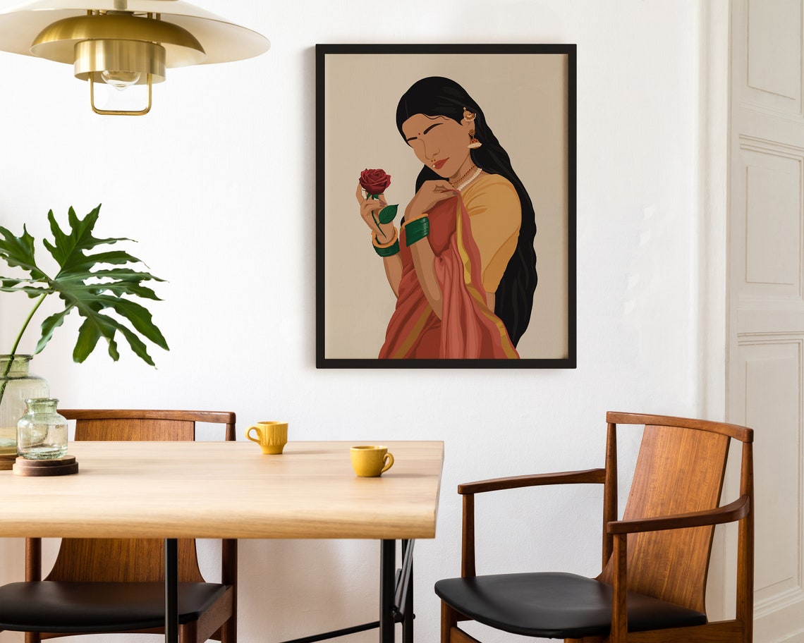 Indian Woman Art Print, Desi Wall Art - Image 3