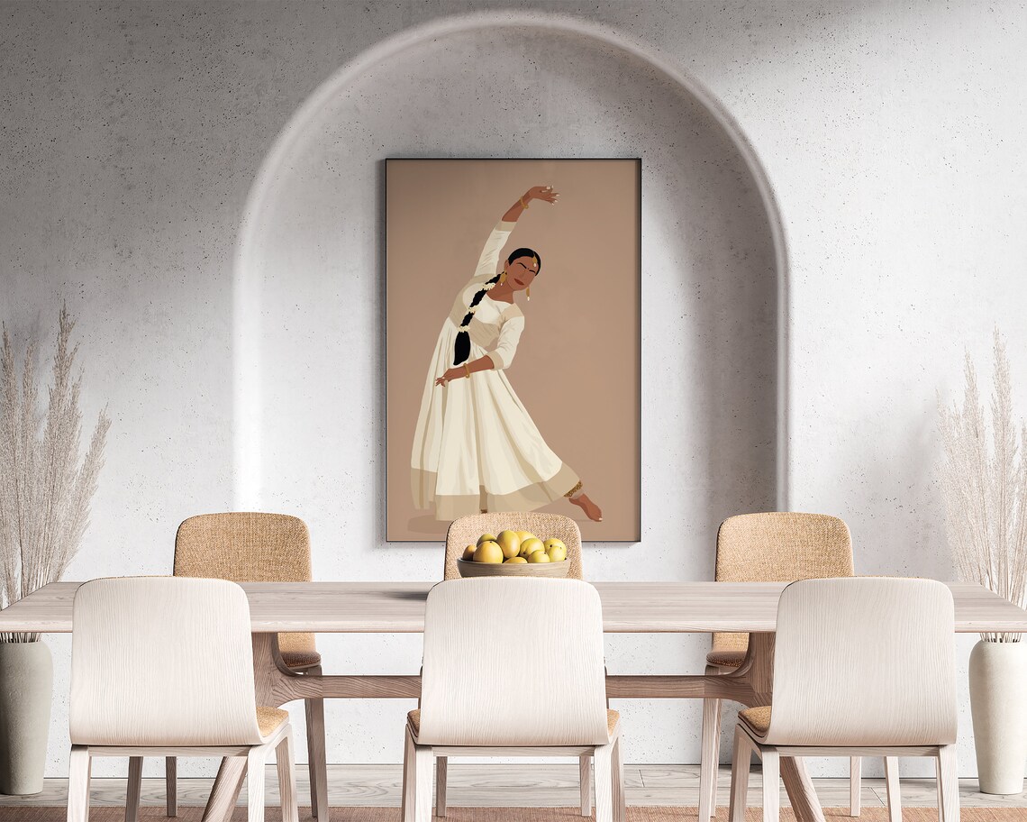 Kathak Dancer Indian Art Print, South Asian Woman - Image 4