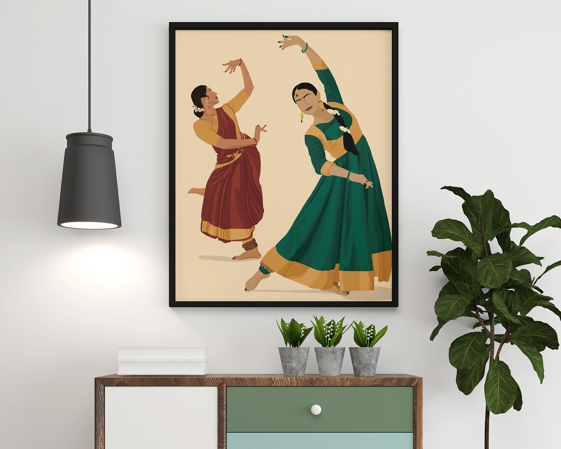 Indian Dancers, Bharatanatyam Kathak Jugalbandi Art - Image 4