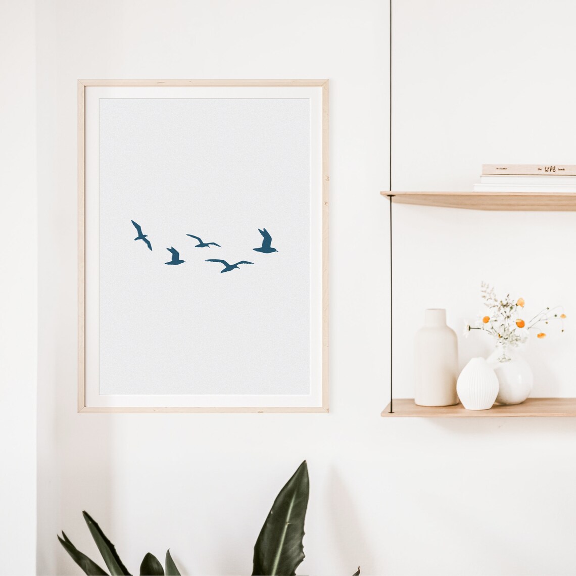 Seagull Print, Minimalist Beach House Decor