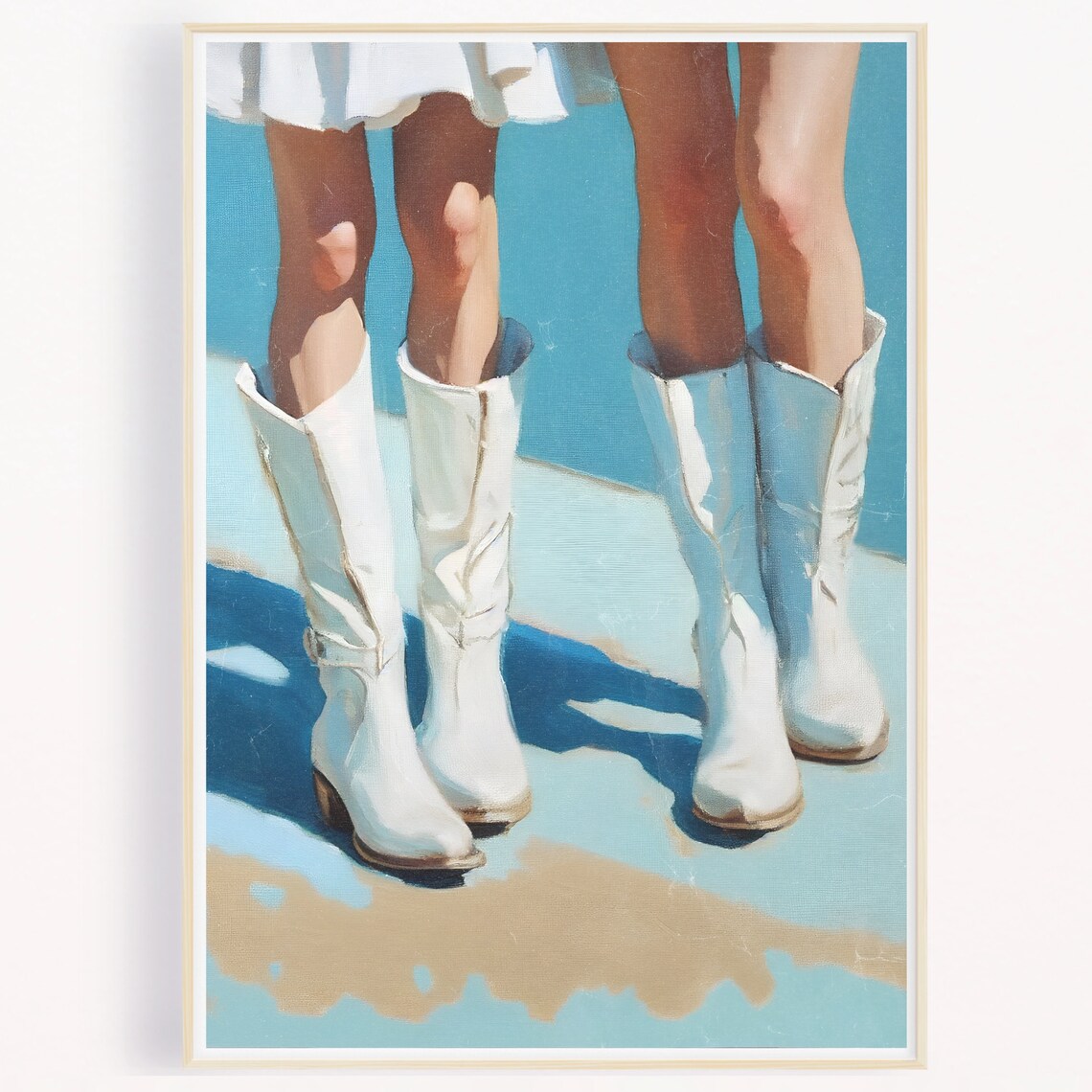 Cowgirl Coastal Western Art Print, Preppy Aesthetic
