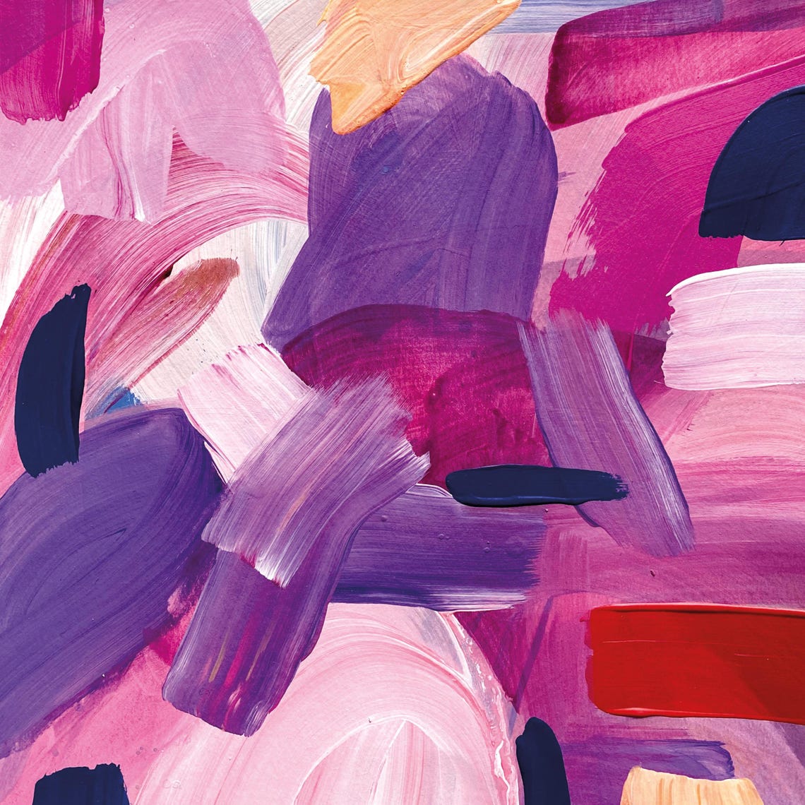 Original Abstract Painting Painting Hand Painted Living Room Modern Art Acrylic Painting Colorful Wall Painting Colorful Art Blue Pink Rose - Image 5