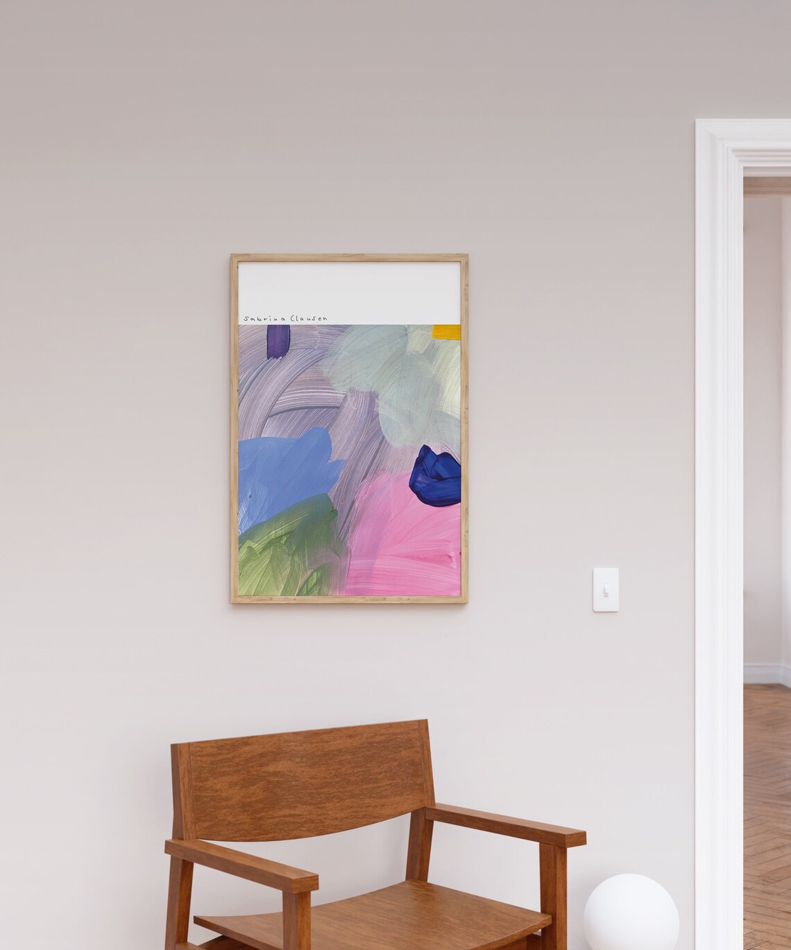 Sabrina Clausen Lavender Blue Green Pink Abstract Brushstroke Wall Art - Image 3