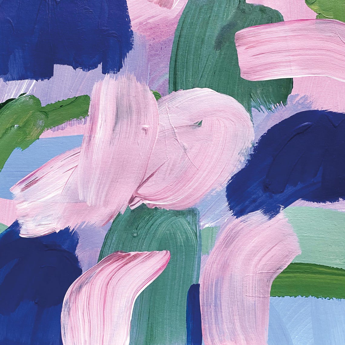 Sabrina Clausen Pink Blue Green Abstract Brushstroke Wall Art - Image 4