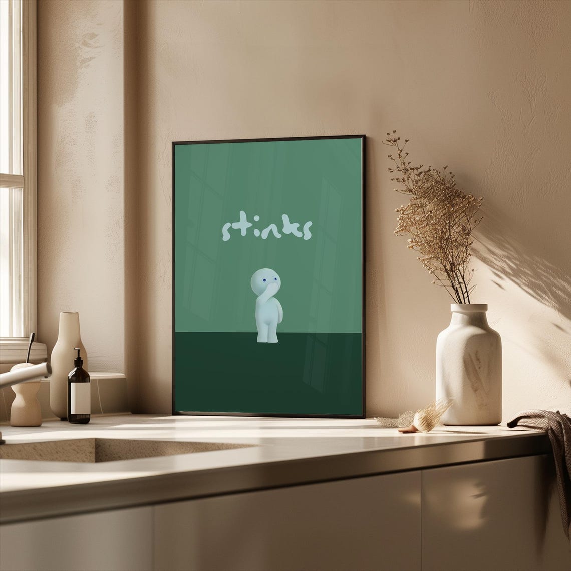 Smiski Smelly Wall Art Funny Toilet Bathroom Series Stinky - Image 2