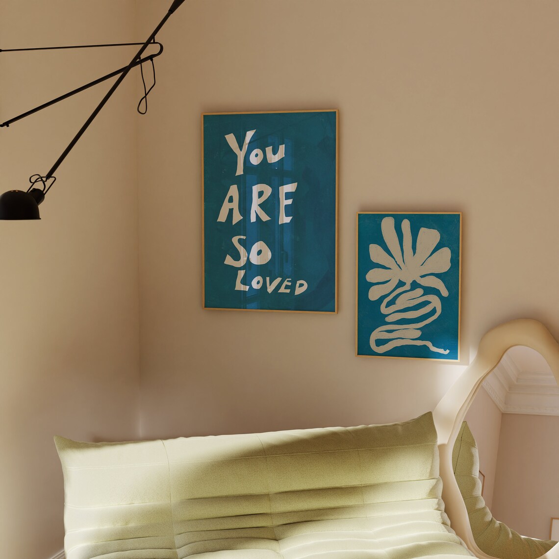 You Are So Loved Retro Mid-Century Typography Art Print - Image 2