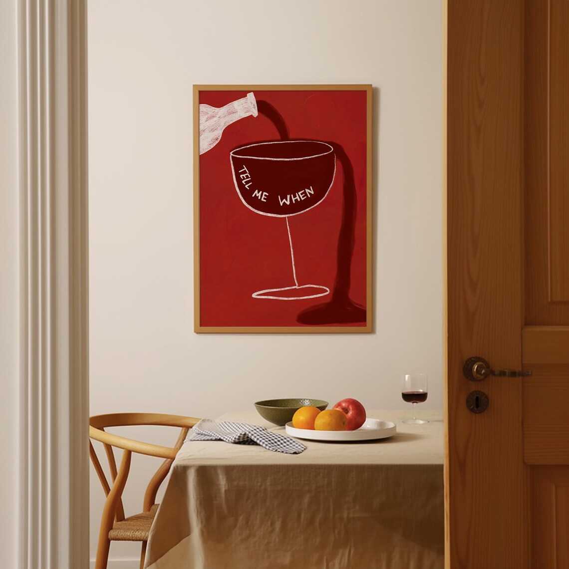 Tell Me When Wine Print, Retro Mid-Century Poster - Image 3