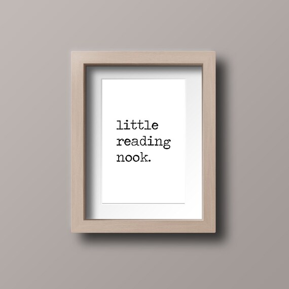 Little Reading Nook Typewriter Font Minimalist Library Poster Sign
