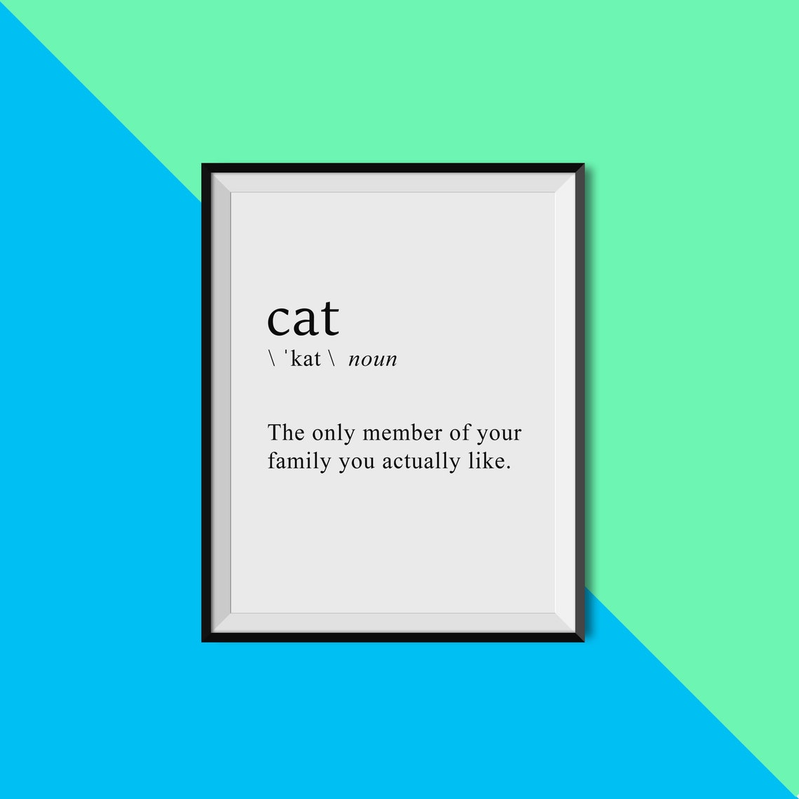 Cat Definition Noun Funny Cat Lover Gift Dictionary Style Poster - Image 2