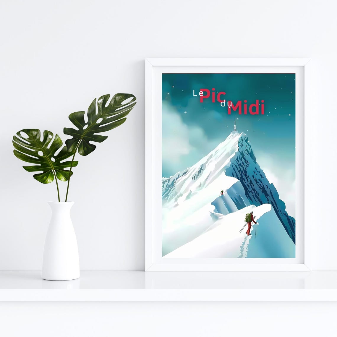 Le Pic Du Midi Poster France Mountain Ski Art Print Pyrenees Wall Art French Alps Travel Poster Winter Sports Decor Gift For Skiers - Image 4