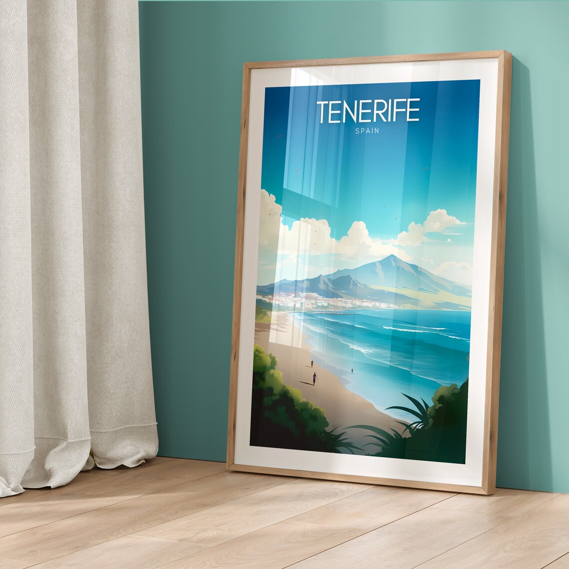 Tenerife Spain Beach and Mountain Canary Islands Travel Poster - Image 5