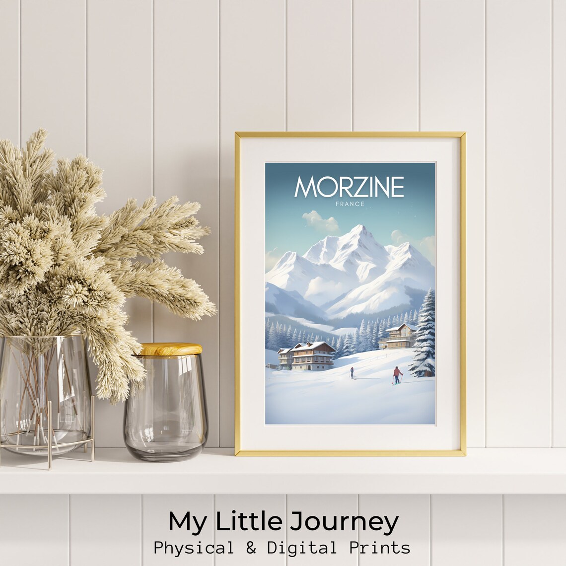 Morzine Poster Mountain Wall Art Vintage Ski Poster Winter Landscape France Poster French Alps Holiday Decor - Image 2