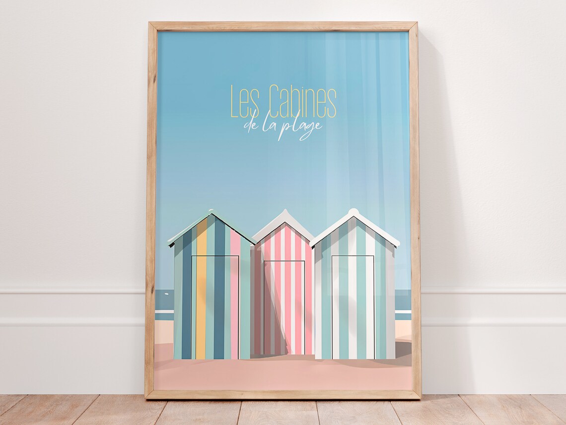 Beachy Seaside Print, Coastal Nautical Decor