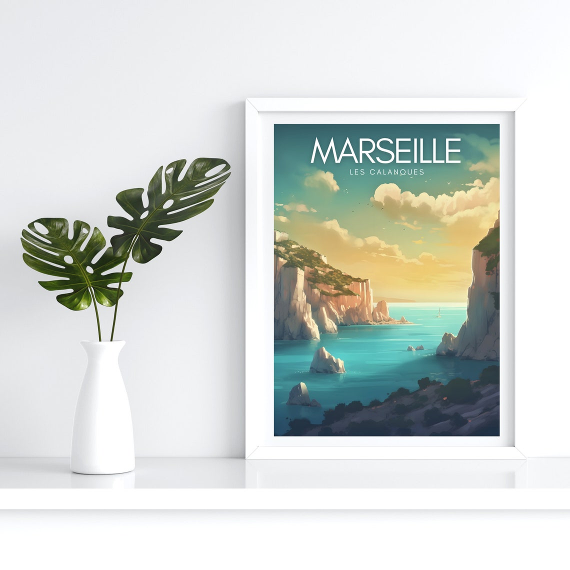 Marseille Les Calanques Sunset Cliffs Turquoise Sea View Poster - Image 4