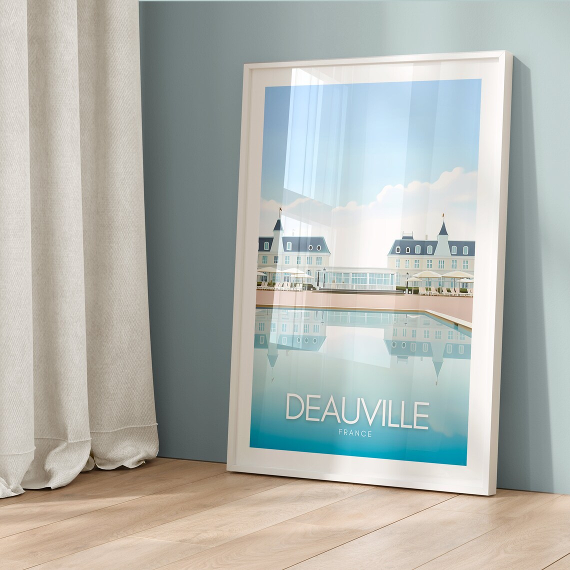 Deauville France Beachfront Hotel Minimalist Travel Poster Art - Image 5