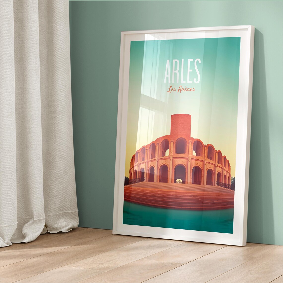 Arles France Roman Amphitheater Les Arenes Vintage Travel Poster - Image 5
