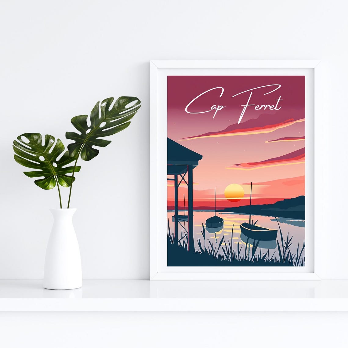 Cap Ferret Poster France Wall Art City Prints French Gift Bassin Darcachon Travel Poster Coastal Wall Art - Image 4