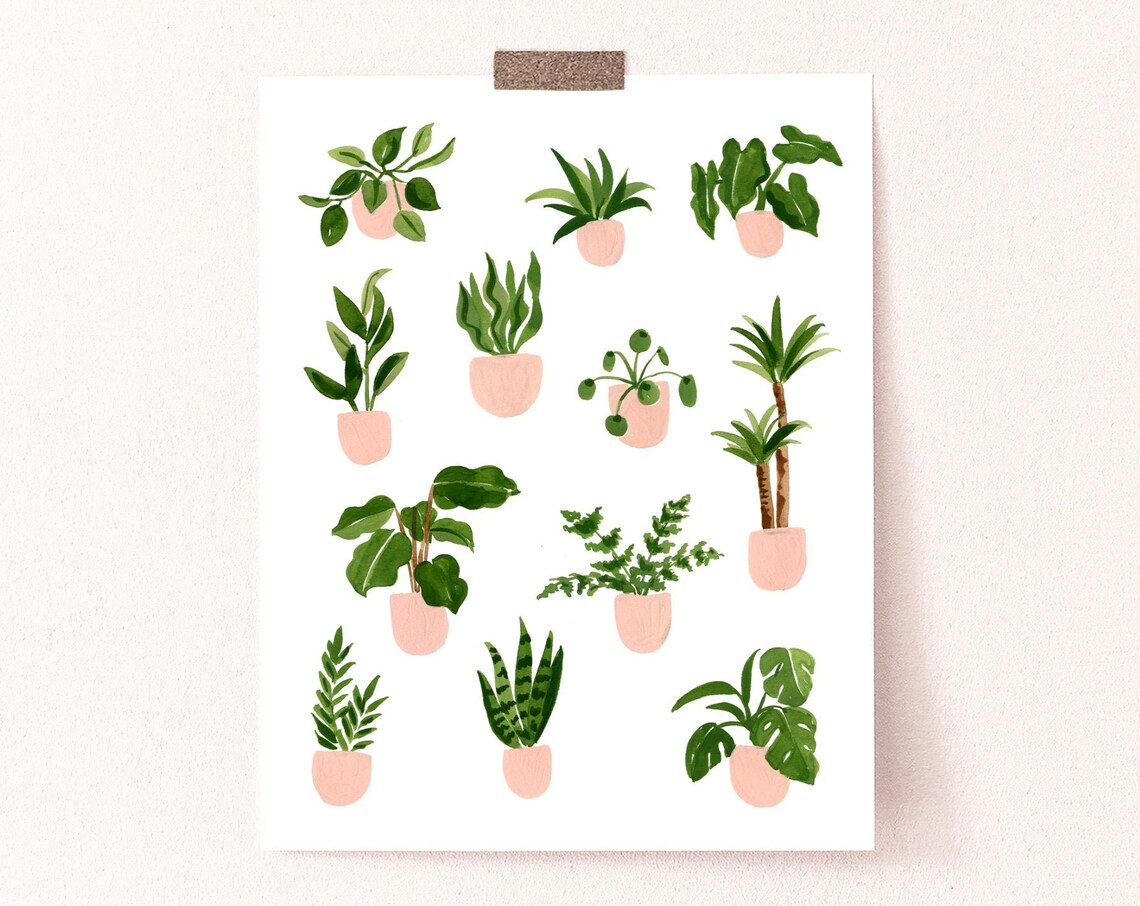 House Plant Art Print, Modern Plant Poster - Image 4