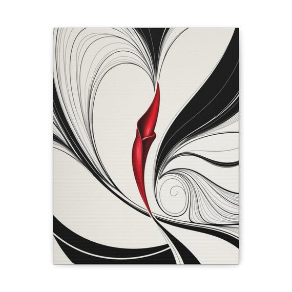 Abstract Red Calla Lily Canvas Art Print Modern Home Decor