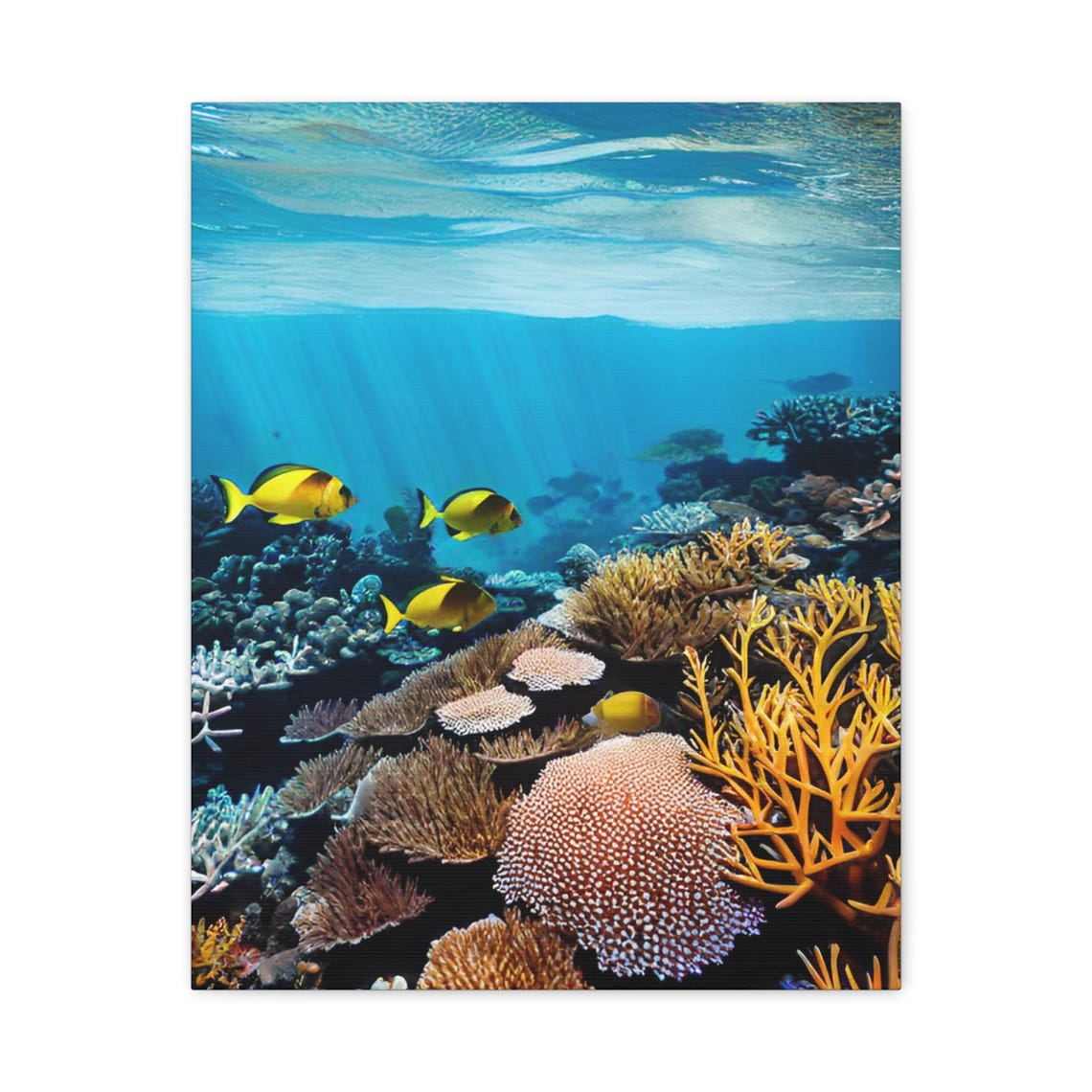 Coral Reef Canvas Art Tropical Fish Wall Decor 125 Stretched